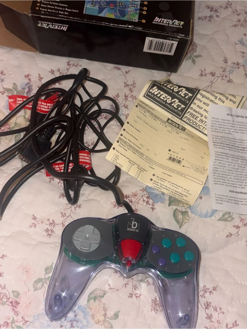 Vintage 1997 InterAct 3D Program Pad PC Game Controller CIB Complete Box